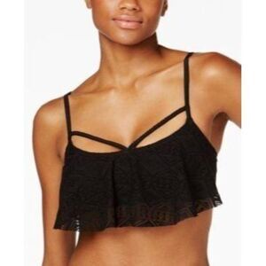 Size XS Hula Honey BLACK Crochet Flounce Bralette